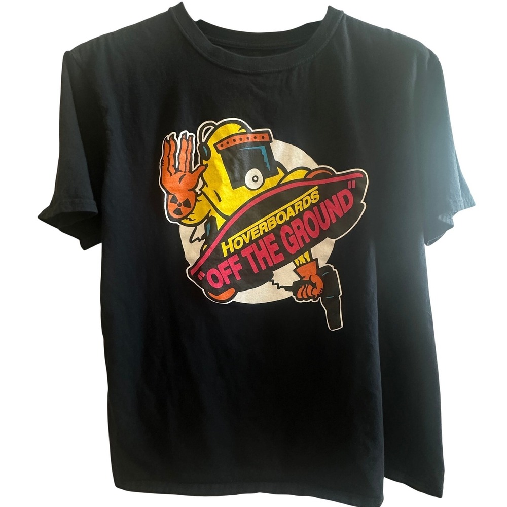 Mens Large Black Graphic Skateboard T Shirt Hoverboards Off The Ground